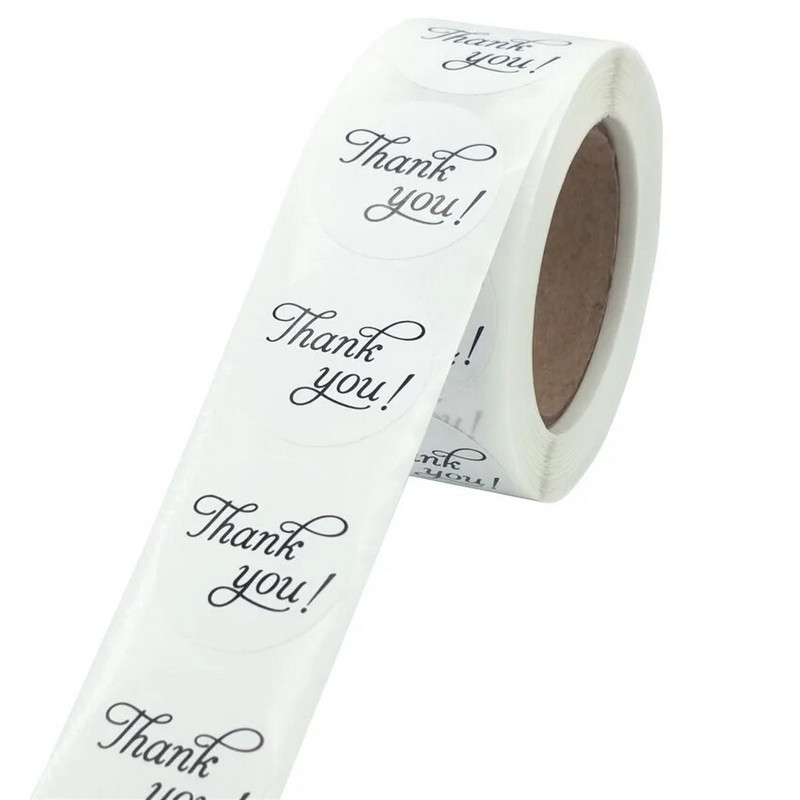 100-500 τμχ Λευκό στρογγυλό Ετικέτες Αυτοκόλλητο σφραγίδα Ετικέτες Αυτοκόλλητα χαρτικά για ταχυδρομικά προμήθειες Συσκευασίες δώρου Διακοσμητικά αυτοκόλλητα