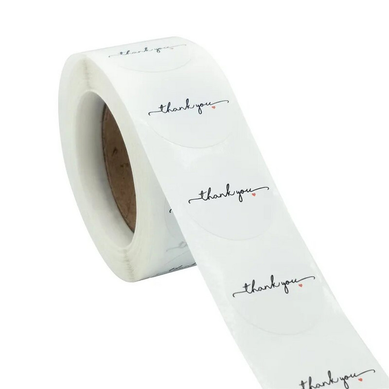 100-500 τμχ Λευκό στρογγυλό Ετικέτες Αυτοκόλλητο σφραγίδα Ετικέτες Αυτοκόλλητα χαρτικά για ταχυδρομικά προμήθειες Συσκευασίες δώρου Διακοσμητικά αυτοκόλλητα