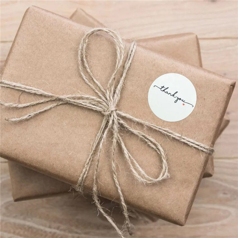 100-500 τμχ Λευκό στρογγυλό Ετικέτες Αυτοκόλλητο σφραγίδα Ετικέτες Αυτοκόλλητα χαρτικά για ταχυδρομικά προμήθειες Συσκευασίες δώρου Διακοσμητικά αυτοκόλλητα