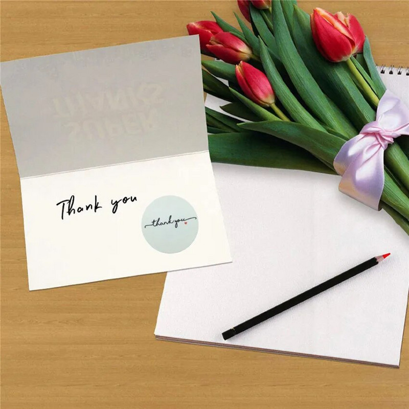 100-500 τμχ Λευκό στρογγυλό Ετικέτες Αυτοκόλλητο σφραγίδα Ετικέτες Αυτοκόλλητα χαρτικά για ταχυδρομικά προμήθειες Συσκευασίες δώρου Διακοσμητικά αυτοκόλλητα