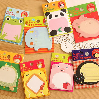 8 buc/lot Papetarie creativa DIY Seria de animale Drăguț de hârtie Memo Pad/autocolant Post Note lipicioase Blocnotes Rechizite de birou școlare