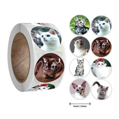 Armas kass, 100-500 tk Kleebised pitseerimissildid auhinnakleebis kooliõpetajale armsad loomad lastele kirjatarvete kleebis kingituseks kaunistus