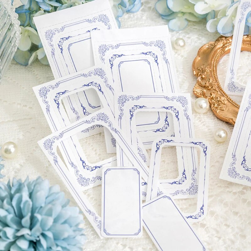 20 tk Retro lilledega raami silt Rebitav märkmiku materjal Paber rämpsajakirjade plaanija Scrapbooking Dekoratiivne isetegemise käsitööpaber