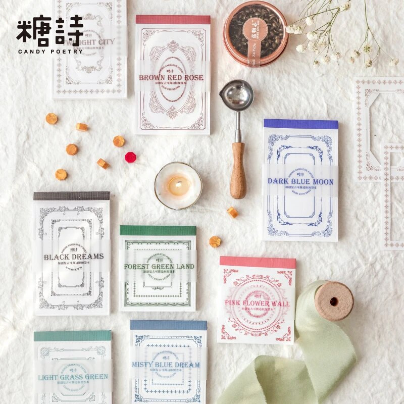 20 tk Retro lilledega raami silt Rebitav märkmiku materjal Paber rämpsajakirjade plaanija Scrapbooking Dekoratiivne isetegemise käsitööpaber