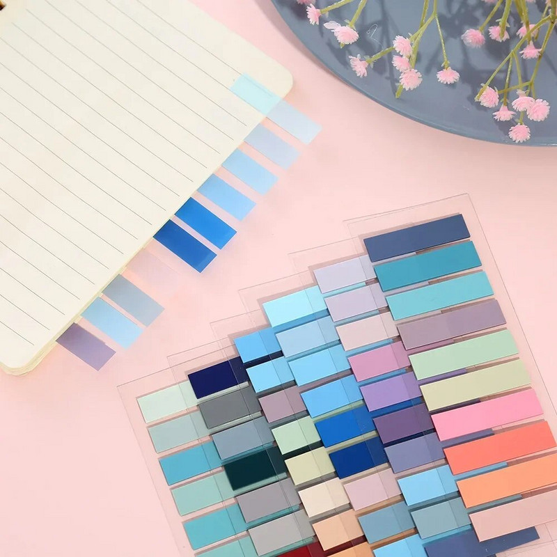 200 lehte Morandi läbipaistev luminofoorregistri vahekaardid PET noolelipud Kleepmärkus lehemarkeri plaanija kleebiste jaoks Kontorikool