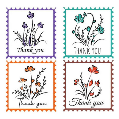 500 tk Ruudukujulised lainelised lilled Aitäh kleebis Festival Pulma sünnipäevapeok Kingituse kaunistus Ümbrikupitseri Pulga Küpsetuskleebis