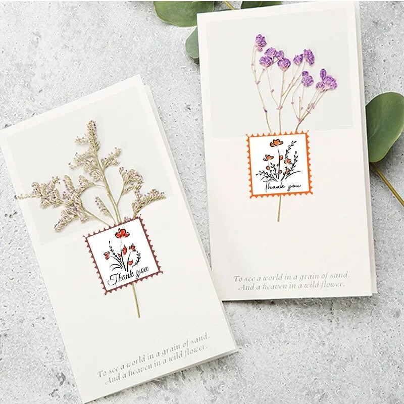 500 tk Ruudukujulised lainelised lilled Aitäh kleebis Festival Pulma sünnipäevapeok Kingituse kaunistus Ümbrikupitseri Pulga Küpsetuskleebis