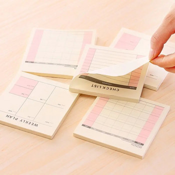 1 ΤΕΜ New Cute Kawaii Weekly Monthly Work Planner Book Diary Agenda for Office Kids School Supplies Note Pad Sticky Note