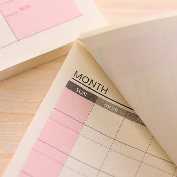 1 ΤΕΜ New Cute Kawaii Weekly Monthly Work Planner Book Diary Agenda for Office Kids School Supplies Note Pad Sticky Note