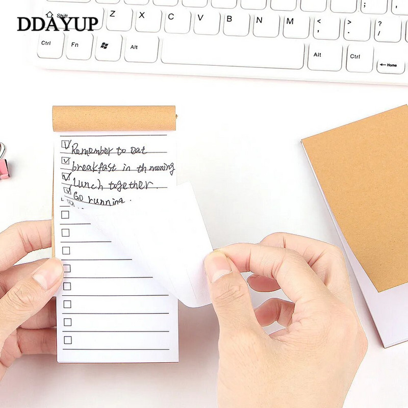 Kabatas kraftpapīra piezīmju bloks Notepad Kancelejas preces Scrapbooking Memo Piezīmes par uzdevumiem Saplīšanas kontrolsaraksta piezīmju bloks