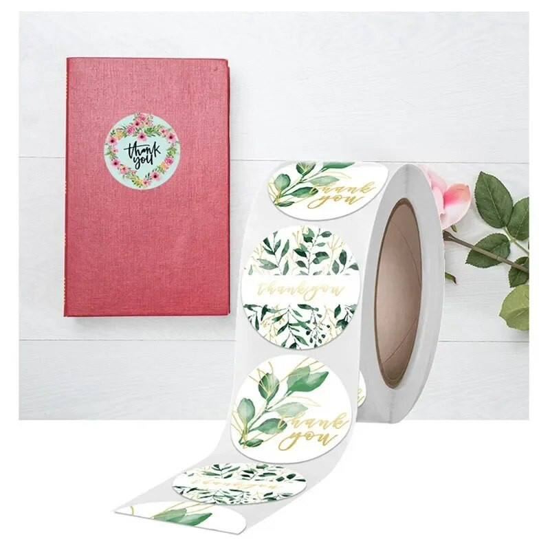 Λουλούδια 38 χιλιοστών Ευχαριστούμε Αυτοκόλλητο Χαρτί Ετικέτες Ανταμοιβή Αυτοκόλλητα Scrapbooking Διακόσμηση δεξίωσης γάμου Φάκελοι Σφραγίδες Αυτοκόλλητα Χαρτικά