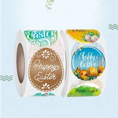 38 mm lihavõttepühade munadepühade kaunistuse ümmargune ovaalne ümbrikukleebis Peokaunistusega lastele mõeldud kingituste kirjatarvete pitseri kleebis