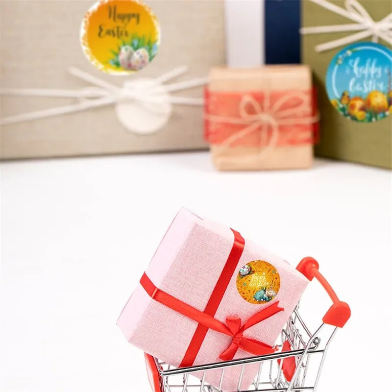 38 mm lihavõttepühade munadepühade kaunistuse ümmargune ovaalne ümbrikukleebis Peokaunistusega lastele mõeldud kingituste kirjatarvete pitseri kleebis