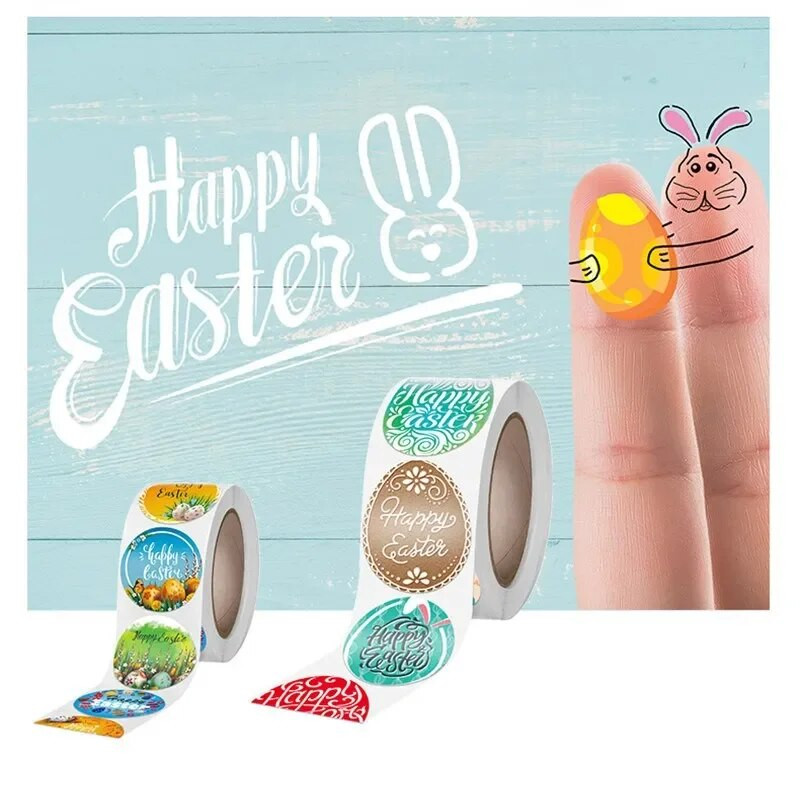 38 mm lihavõttepühade munadepühade kaunistuse ümmargune ovaalne ümbrikukleebis Peokaunistusega lastele mõeldud kingituste kirjatarvete pitseri kleebis