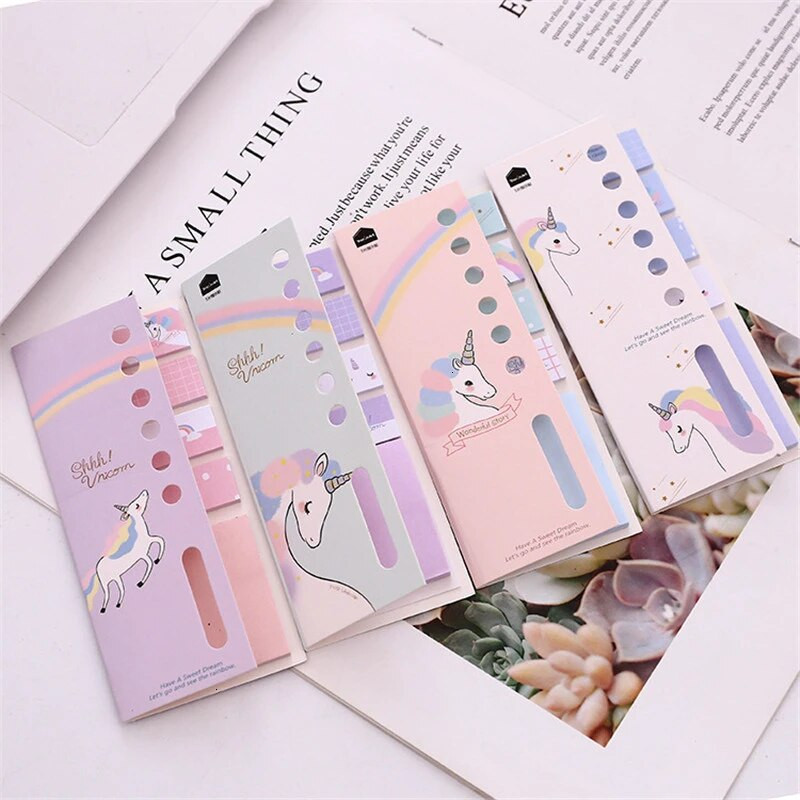 Creative Cartoon Memo Pad Kawaii Unicorn Sticky Notes Χαριτωμένο αυτοκόλλητο σημειωματάριο για φοιτητές Σχολικά είδη γραφείου 02136