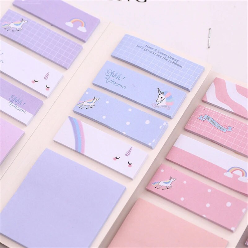 Creative Cartoon Memo Pad Kawaii Unicorn Sticky Notes Χαριτωμένο αυτοκόλλητο σημειωματάριο για φοιτητές Σχολικά είδη γραφείου 02136