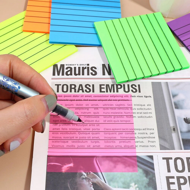 Δημιουργική επένδυση με διαφανή αυτοκόλλητα σημειωματάρια με φθορισμό Δημοσιεύτηκε αδιάβροχο πολύχρωμο αυτοκόλλητο σημειώσεις Σχολική γραφική ύλη