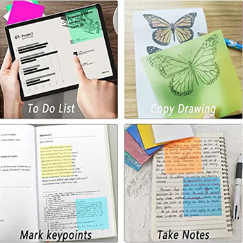 50 листа Creative Transparent PET Memo Pad Posted It Sticky Notes Planner Sticker Notepad Ученически пособия Студентски канцеларски материали