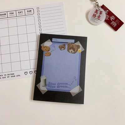 50 Sheets Ins Kuum Ameerika retrostiilis armas karu Mini Kaasaskantav Märkmik Päevik Harjutusraamat Papelaria kooli kontoritarbed