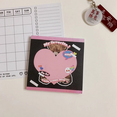 50 Sheets Ins Kuum Ameerika retrostiilis armas karu Mini Kaasaskantav Märkmik Päevik Harjutusraamat Papelaria kooli kontoritarbed