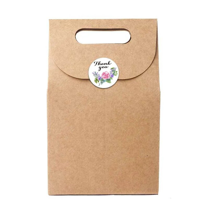 50–500 tk 1`` paberist käsitsi valmistatud kleebised Ümmargused lillelised tänukleebised küpsetamiseks ümbriku äripitseri etikettide kleebis