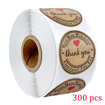 100-500 stuks kaubiku 1-tolline kraftpaberi kleebis