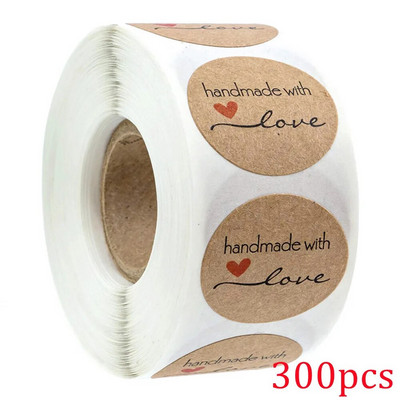 100-500 stuks kaubiku 1-tolline kraftpaberi kleebis