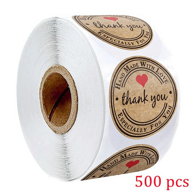 100-500 stuks kaubiku 1-tolline kraftpaberi kleebis