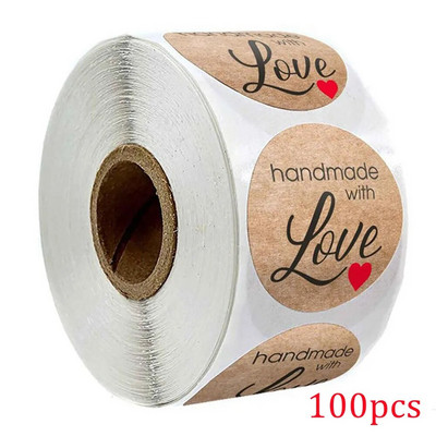 100-500 stuks kaubiku 1-tolline kraftpaberi kleebis