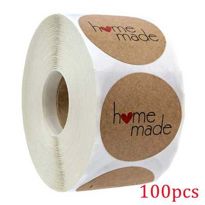 100-500 stuks kaubiku 1-tolline kraftpaberi kleebis