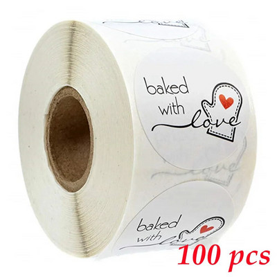 100-500 stuks kaubiku 1-tolline kraftpaberi kleebis