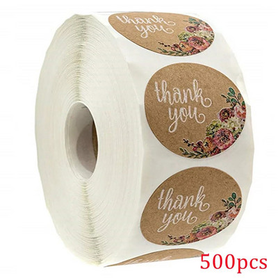 100-500 stuks kaubiku 1-tolline kraftpaberi kleebis