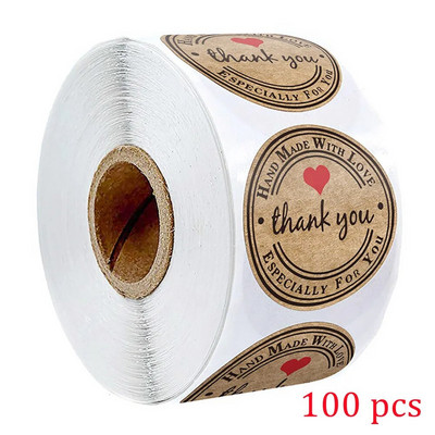 100-500 stuks kaubiku 1-tolline kraftpaberi kleebis