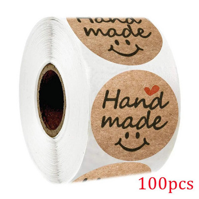 100-500 stuks kaubiku 1-tolline kraftpaberi kleebis