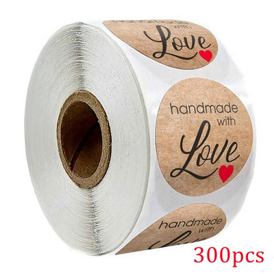 100-500 stuks kaubiku 1-tolline kraftpaberi kleebis