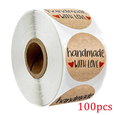 100-500 stuks kaubiku 1-tolline kraftpaberi kleebis