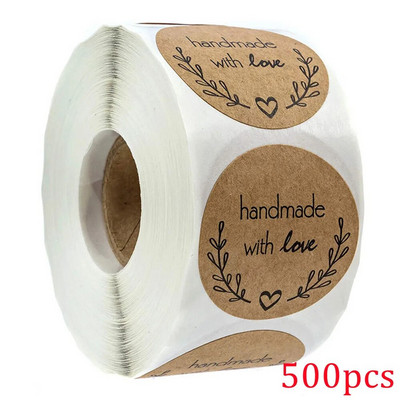 100-500 stuks kaubiku 1-tolline kraftpaberi kleebis