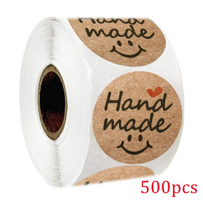 100-500 stuks kaubiku 1-tolline kraftpaberi kleebis