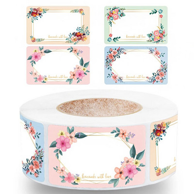 500 tk jõupaberist etiketid kleebised tühjad kirjutatavad pitseerimissildid kinkedekoori purki toidu klassifikatsiooni märgis kirjatarvete kleebised