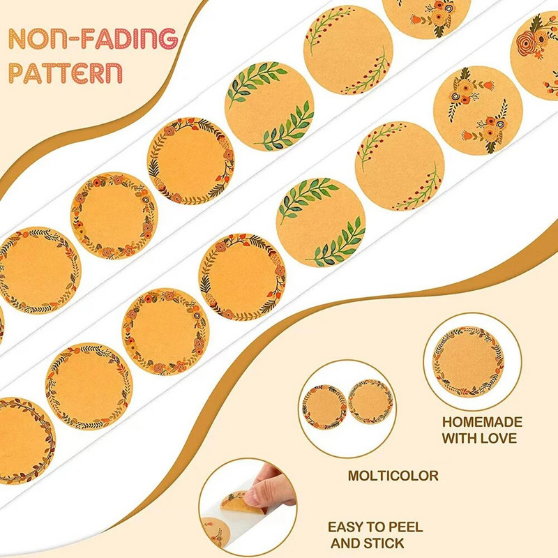 500 tk jõupaberist etiketid kleebised tühjad kirjutatavad pitseerimissildid kinkedekoori purki toidu klassifikatsiooni märgis kirjatarvete kleebised