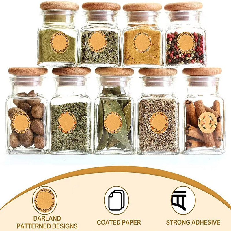 500 tk jõupaberist etiketid kleebised tühjad kirjutatavad pitseerimissildid kinkedekoori purki toidu klassifikatsiooni märgis kirjatarvete kleebised