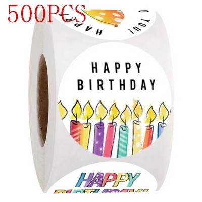 50-500 τμχ 2,5 αυτοκόλλητα ρολό δώρο Scrapbooking Αυτοκόλλητα σφράγισης Ευχαριστώ Σχέδιο επιστολής Happy Birthday Ετικέτα δώρου γάμου