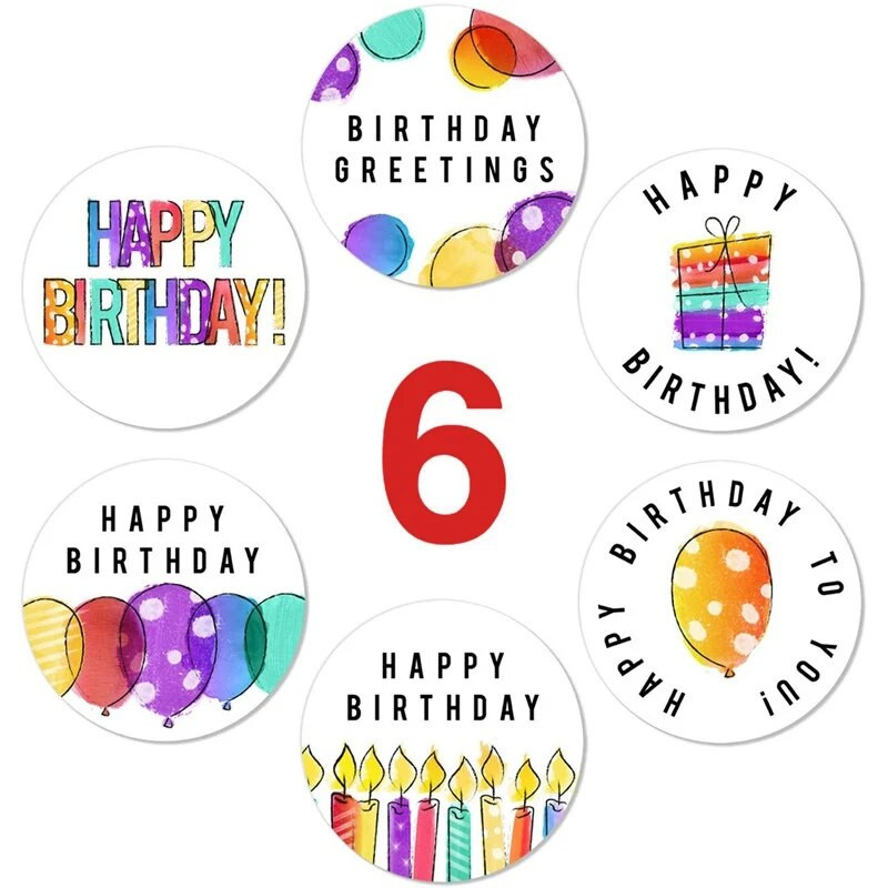 50-500 τμχ 2,5 αυτοκόλλητα ρολό δώρο Scrapbooking Αυτοκόλλητα σφράγισης Ευχαριστώ Σχέδιο επιστολής Happy Birthday Ετικέτα δώρου γάμου