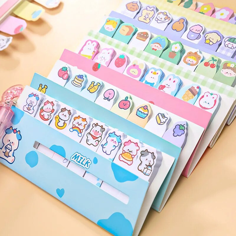 120 φύλλα Kawaii Stationery Cute Cartoon Animals Marker Σημειωματάριο Σημαίες Σημαίες Ευρετήριο Καρτέλα Αυτοκόλλητα αυτοκόλλητα ετικέτας