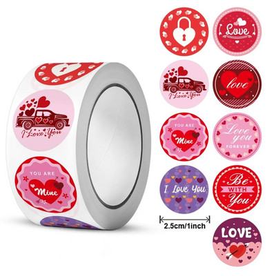 50-500 kom Naljepnice Sretno Valentinovo Poklon Pečat Naljepnica Papirnate naljepnice Pakiranje za vjenčanje Potrepštine Dekoracija DIY Rukotvorine