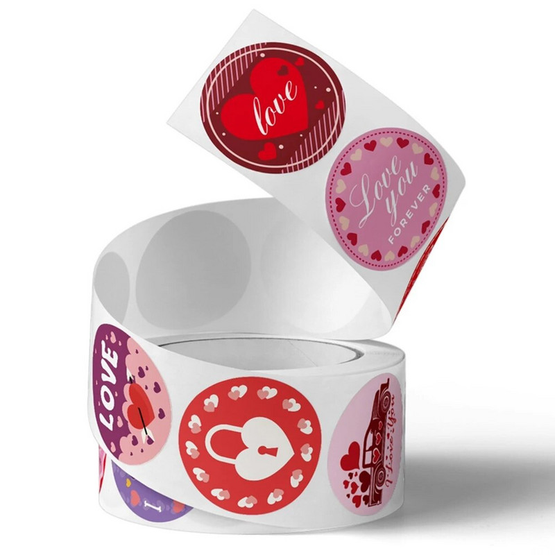 50-500 kom Naljepnice Sretno Valentinovo Poklon Pečat Naljepnica Papirnate naljepnice Pakiranje za vjenčanje Potrepštine Dekoracija DIY Rukotvorine