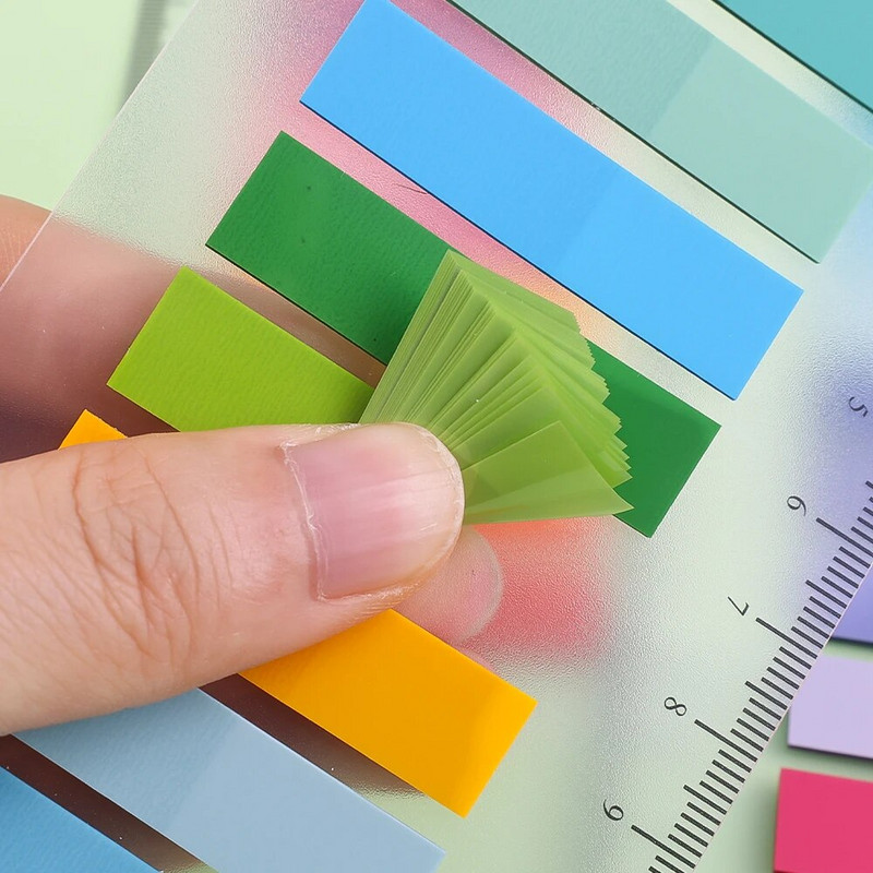 200 lehte Kleepuvad märkmed joonlauaga registrivahelehtede jaoks Lehekülje markerid Tegevusloendi planeerijad postitasid Kooli kontoritarbed