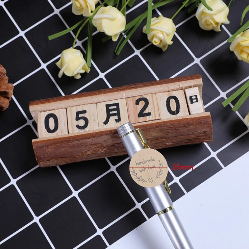 160 tk/pakk Käsitsi valmistatud armastusega Küpsetamine Sulgemiskleebis Pakendikleebised Scrapbooking