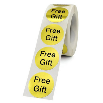 100-500 бр. Благодарствени стикери Безплатен подарък Gold Craft Handmade Sticker Circle Благодарствени стикери за етикети за запечатване на визитни картички