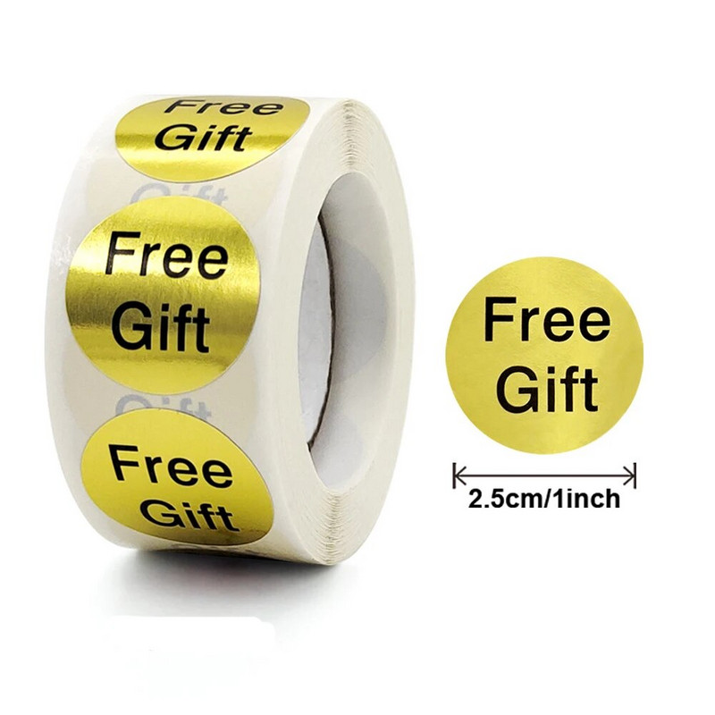 100-500 τεμ. Ευχαριστώ αυτοκόλλητα Δωρεάν δώρο Gold Craft Χειροποίητο αυτοκόλλητο Κύκλος Ευχαριστώ αυτοκόλλητα για ετικέτες σφράγισης επαγγελματικών καρτών